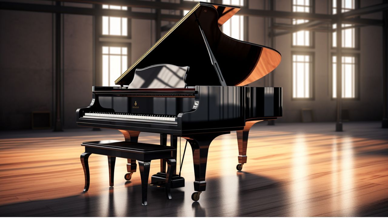 Black Grand Piano in a Dance Studio - Free Download