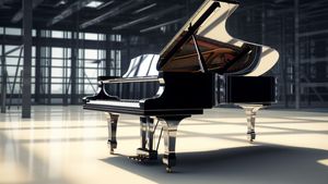 Black Grand Piano in a Large Modern Space - Free Download