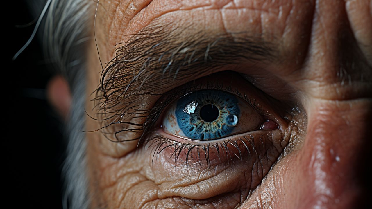 Extreme Close-Up of a Blue-Eyed Old Man - FREE Download