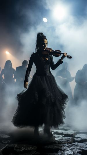 Goth Woman Holding a Violin - Free Download
