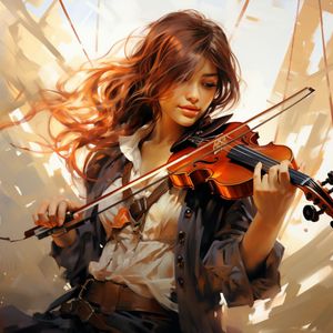 Illustration of Female Pirate Playing the Fiddle - FREE Download