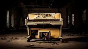 Old Worn Out Metal Upright Piano in an Abandoned Warehouse - FREE Download
